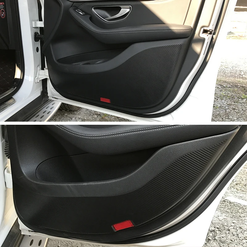 

For Mercedes Benz GLA CLA GLC C class W205/E class W213 Car Door Anti Kick Pad Protection mat Carbon Fiber Stickers