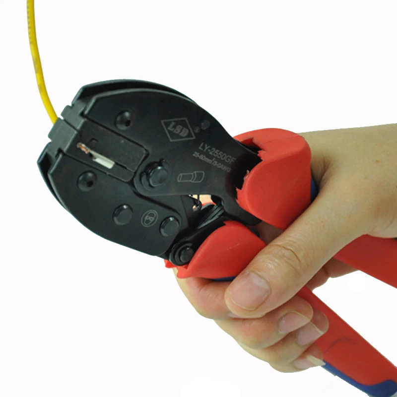 LY-06FL Hand Crimping Tools for flag connectors and non-insulated plug connectors 6.3mm2 6AWG Ratchet Pliers crimper 2