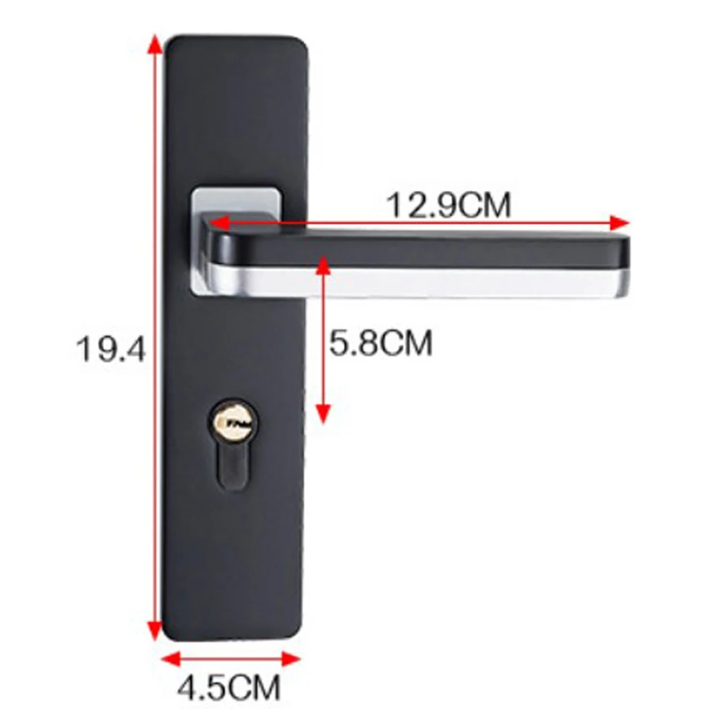 Европейский стиль Минималистичная дверная ручка из сплава с замком Механическая прочная ручка для 35-45 мм дверей
