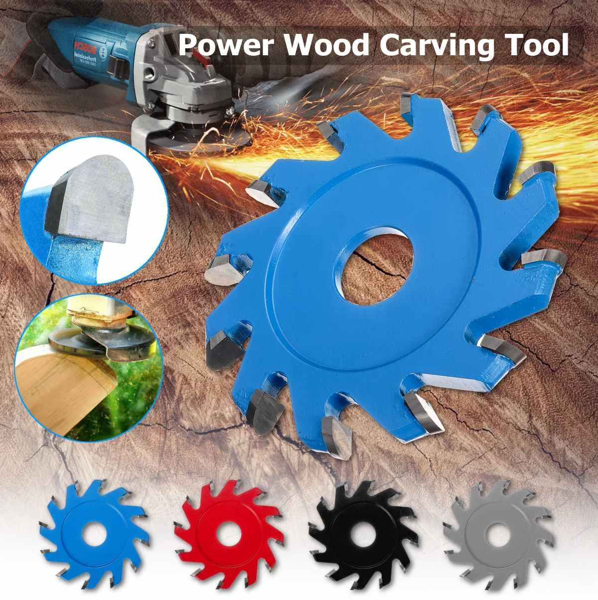 

Hexagonal Wood Grinder Tray Blade Angle Grinder attachment For 20mm Aperture Angle Grinder 12-teeth U-type Teeth Blade