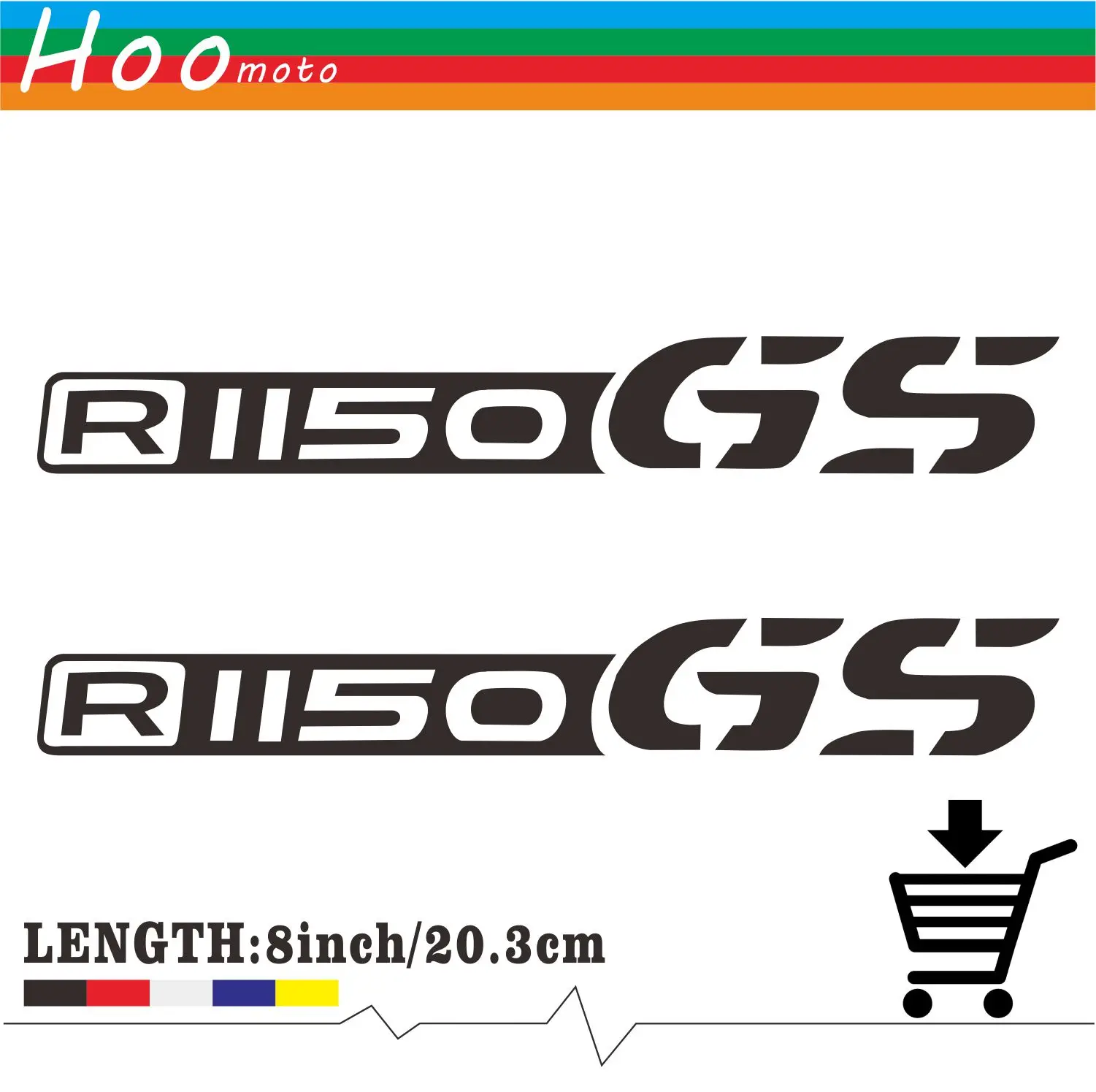 

8in Reflective Sticker Decal Motorcycle Car Sticker Wheels Fairing Helmet Accessories Sticker Decal For BMW R1150 GS R1150GS