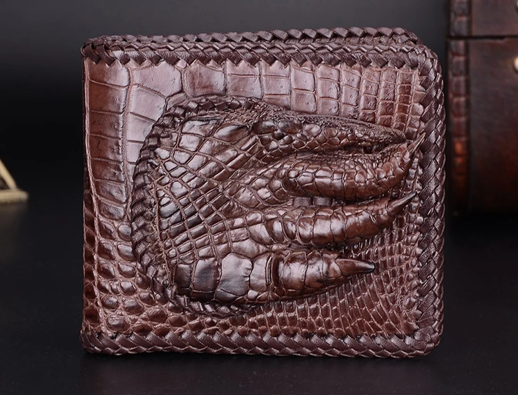 Cartera de piel de cocodrilo 100% auténtica para billetera piel de cocodrilo, monedero de lujo, clip para el dedo del pie|wallet and purse|skin walletleather men's - AliExpress