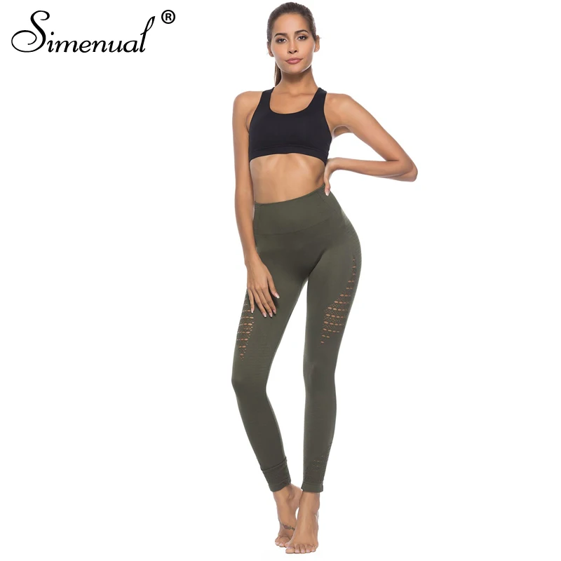 Simenual High quality high waist leggings for fitness 2018 lace splice summer legging women push up bodybuilding jeggings sale