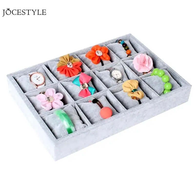

NEW 12 Grids Jewelry Box Plate Jewelry Display Earring Holder Ring Necklace Display Boxes Organizer Gifts Box Black Gray