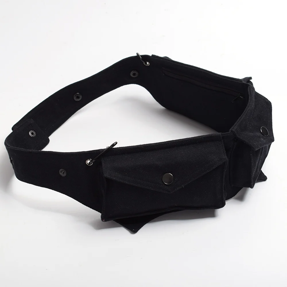 Steampunk Belt Bag Waist Bag Black Utility Festival Hooping Hip Belt Sexy Burlesque Costume Accessory