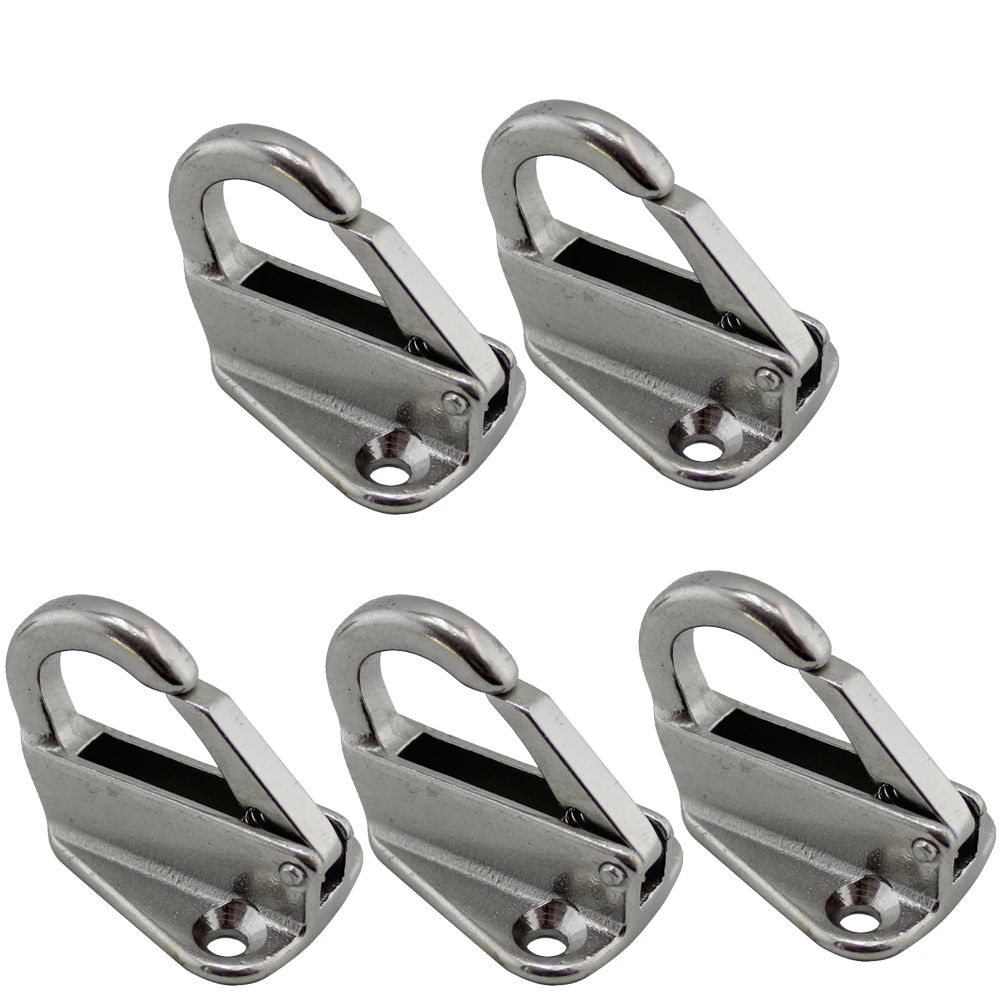 

5pcs Stainless Steel 316 Spring Fender Hook Snap Attach Rope Boat Sail Tug Ship marine Hardware
