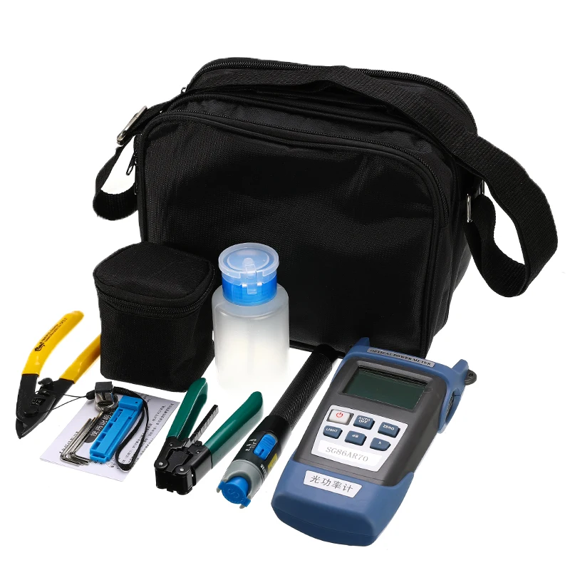 

For FC-6S Fiber Optic FTTH Tool Kit Fiber & AUA-60S Fiber Cleaver Optical Power Meter3-5KM Visual Finder Locator Wire stripper