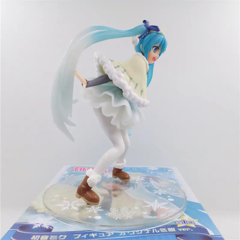 2017 Winter Hatsune Miku Snow Miku PVC Action Figure Model Toys Cute Anime Dolls Brinquedos Gift 15cm (5)