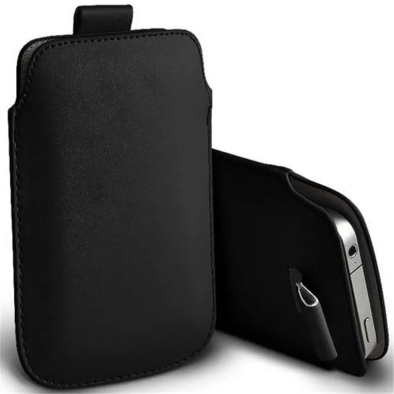 Premium Universal Leather Case Pouch with Pull & Push Tab