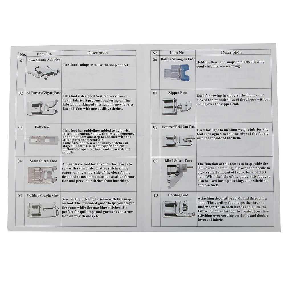 15 шт. многофункциональная домашняя швейная машина прижимная лапка для ног Набор аксессуаров для рукоделия швейные инструменты