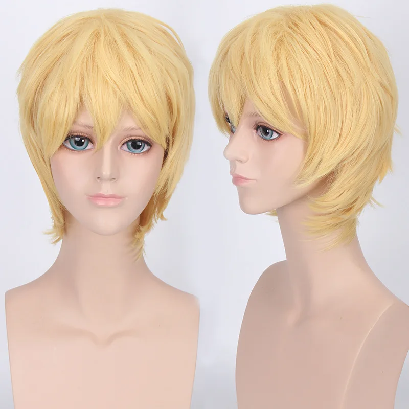 Coshome Naruto One Piece Fairy Tail Bleach Yato Cosplay Short Wig For Men Women Black Brown Yellow Red Blue Wigs (14)