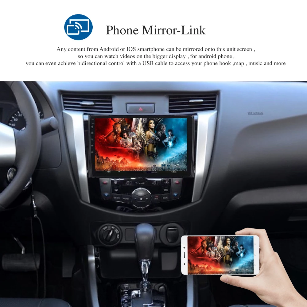 Perfect 10.2" Android 9.0 Car Radio Multimedia for Nissan Navara NP300 Navi 2015 2016 2017 2018 Vehicle Gps Autoradio RDS Mirror 5