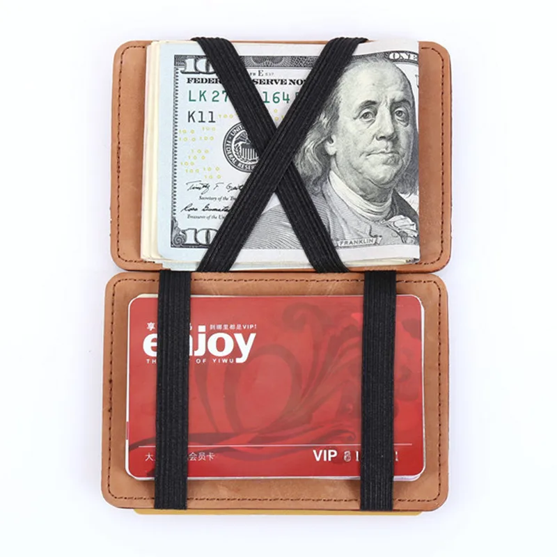 Fashion Men Slim Wallet Male Ultra thin Short Men Magic Wallet Money Cash Card Holder Purse 2