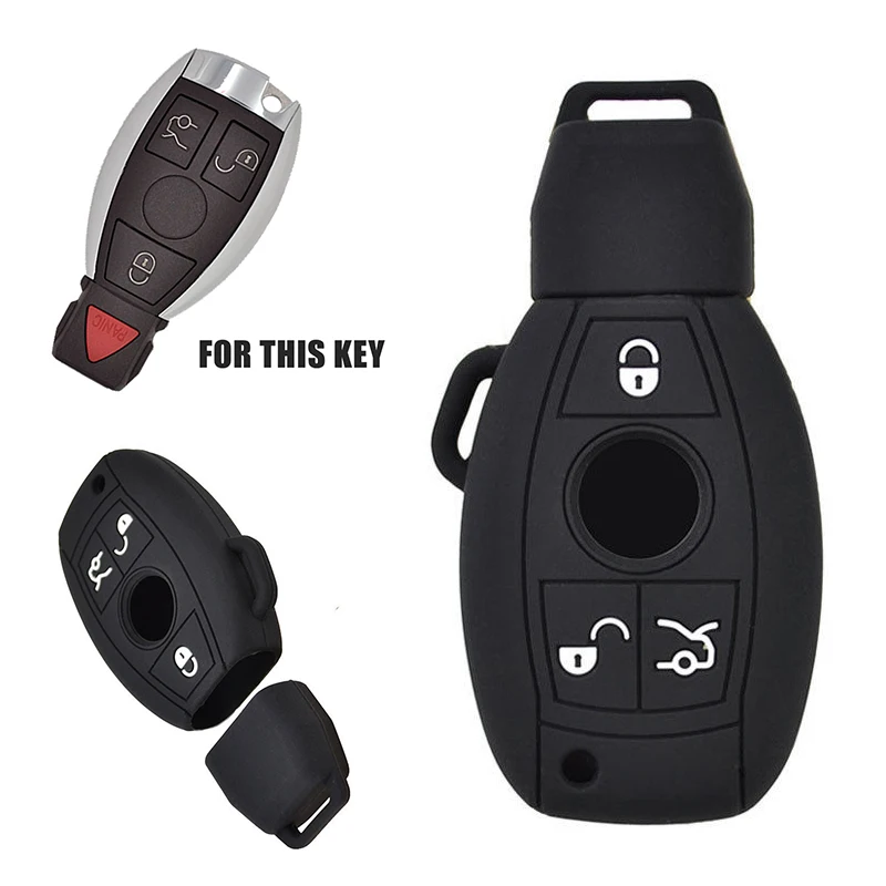 MAYITR 3 Button Durable Silicone Remote Key Case Cover For Mercedes Benz W203 W211 CLK C180 E200 AMG C E S Class