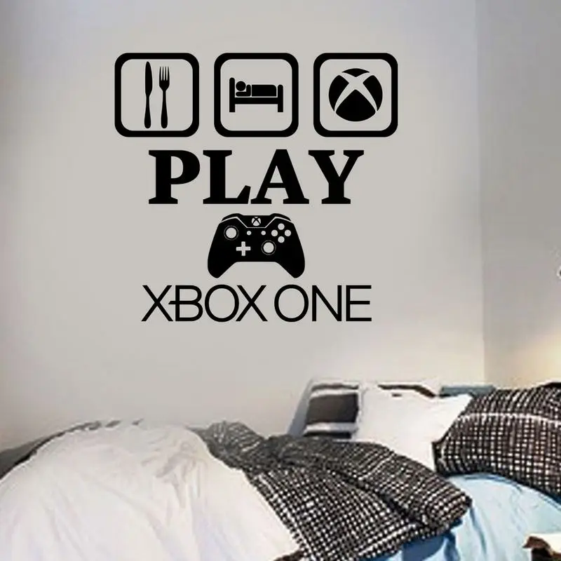 Game Handle Sticker Eat Sleep Play Gamer Decal Gaming Posters Gamer Vinyl Wall Decals Parede Decor Mural Video Game Sticker