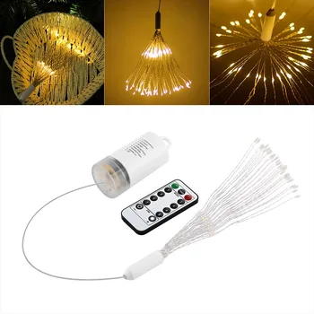 

DIY LED Fairy String Light Battery Operated Starburst Holiday Light with Remote Control Garden Room Party Decoration Drop JY