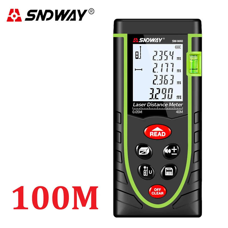 SNDWAY лазерный дальномер 40 м/60 м/м 80 м/100 м цифровой метр Ручной Площадь угол