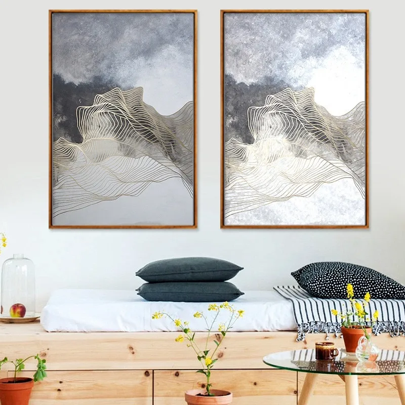 

Nordic Canvas Water Ink Nordic Abstract Wall Art Modern Home Decor Module Living Room Kid Bedroom Nordic Home Decor Picture