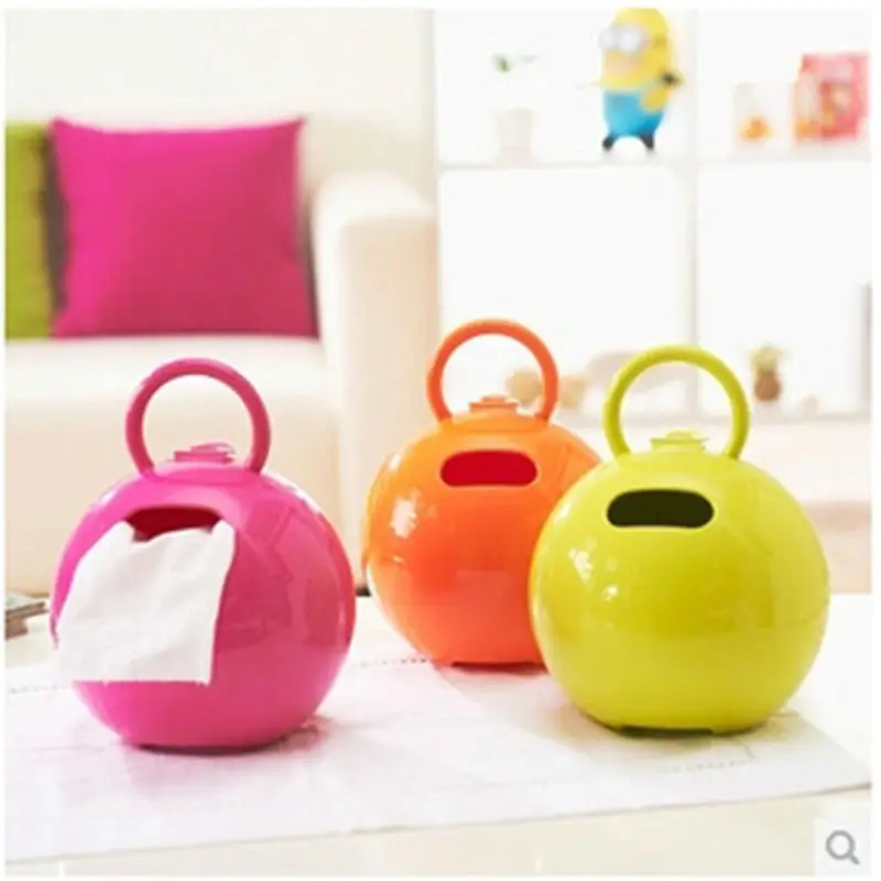 PP Material Creative Paper Tissue Box Lovely Living Room Round Tissue