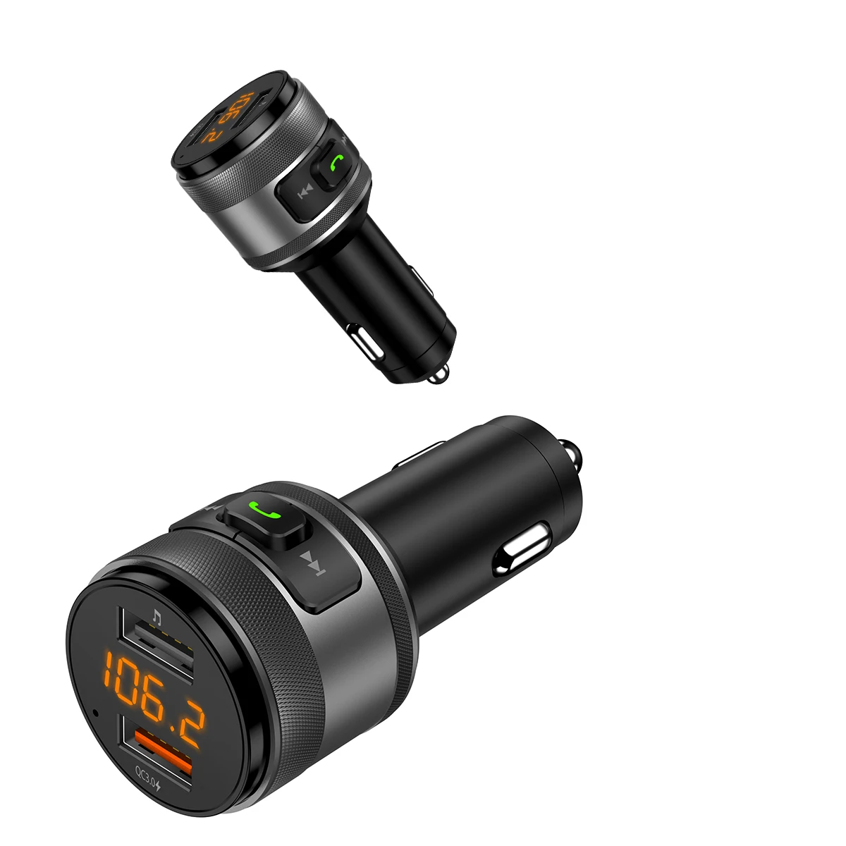 Автомобильное зарядное устройство C57 с двумя usb-портами quick charge 3,0, Bluetooth, fm-передатчик, автомобильный комплект, MP3 музыкальный плеер, беспроводной fm-радио адаптер