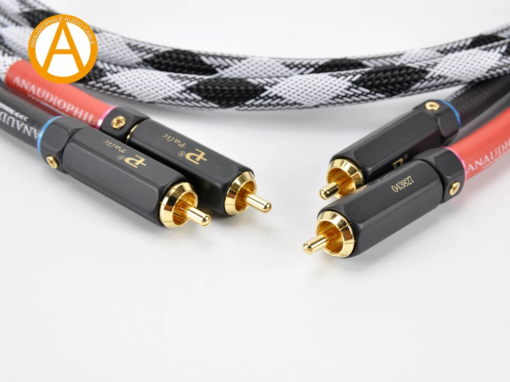 ANAUDIOPHILE HIFI RCA Cable Pair 6N RCA Interconnect Audio Cable Male To Male Phono Plug Preamp Power Amplifier Headphone AMP