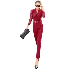 ZYFPGS сексуальный кружевной комбинезон женский s комбинезон длинный обтягивающий костюм черный комбинезон Повседневный женский комбинезон BDK013