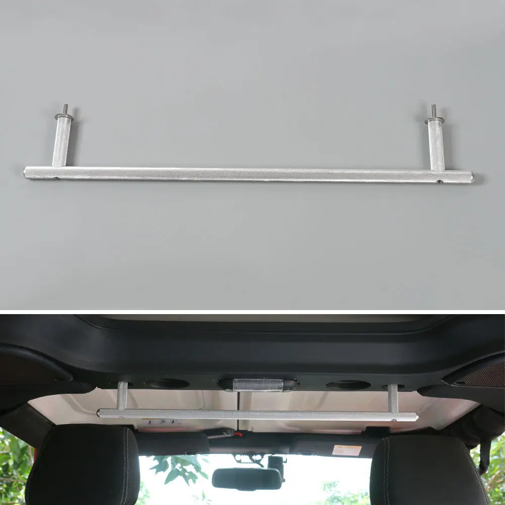 

7pcs Silver Aluminium Car Roof Back Row Middle Grab Handle Bar For Jeep Wrangler 2007-2016 2/4 doors Auto Accessories