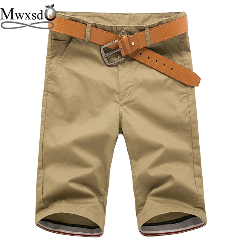 Марка mwxsd Лето Для мужчин s хлопковые шорты в стиле кэжуал Для мужчин slim fit по колено шорты с застежкой "молния" мужские Карго короткие hombre masculino; большие размеры 36