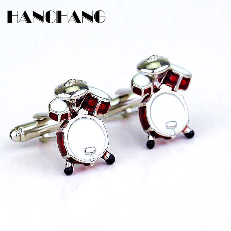 Creative Jewelry Musical instruments Drum Set Cufflinks for Men's Shirt Cuff Link Female Male Buttons Pins |
