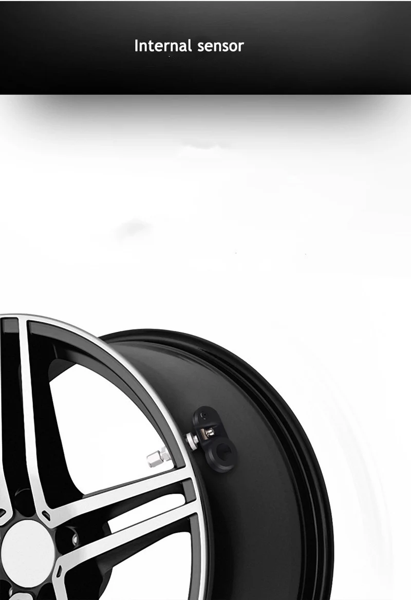 Solar TPMS Car Tire Pressure Alarm Monitor System Display 4 Internal  External Sensor Temperature Warning  4
