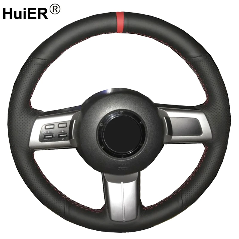 Skup HuiER do naszycia osłona na kierownicę do samochodu dla Mazda MX 5 Miata 2009 2012 2013 2014 RX 8 2008 2013 CX 7 CX7 2007 2008 2009