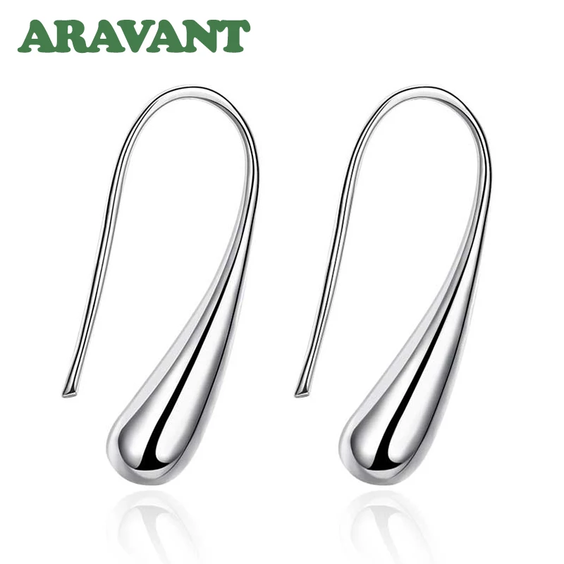 925 Silver Teardrop Water drop Raindrop Dangle Earrings For Women Valentine Gifts dangle earrings,drop earrings,dome teardrop earrings