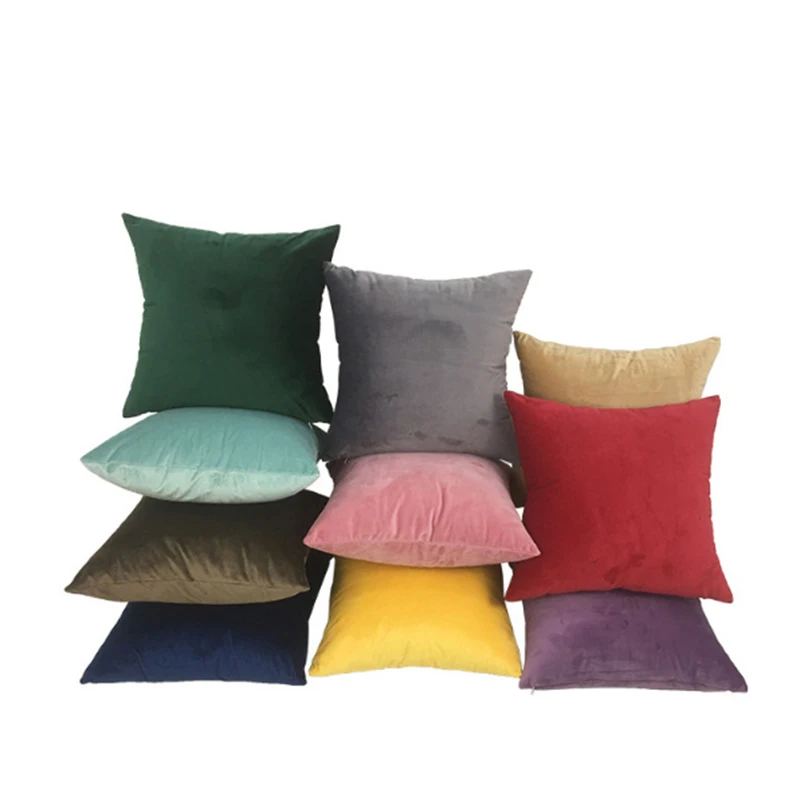 

New 1pc Velvet Solid Color Pillow Siesta Pillow Cover Super Soft Sofa Cushion Children's Room Decoration League Home Decor
