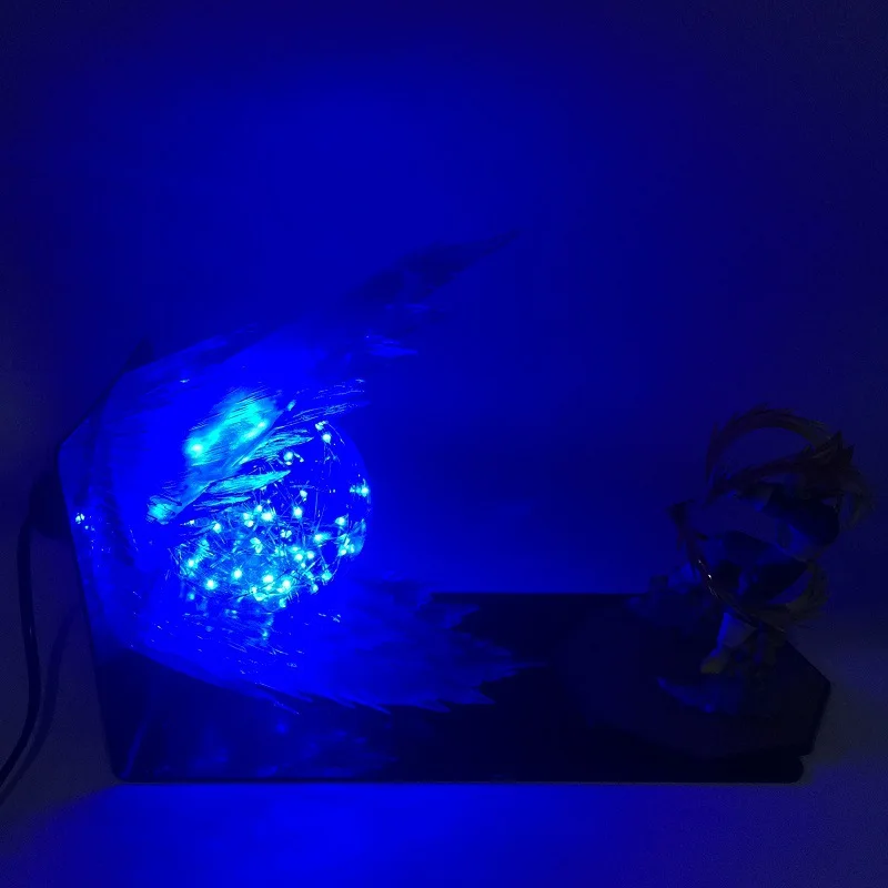 

Dragon Ball Action Figure Son Goku Vegeta Kamehameha Led Power Effect Scene Anime Dragon Ball Z Goku Figurine Model Toy