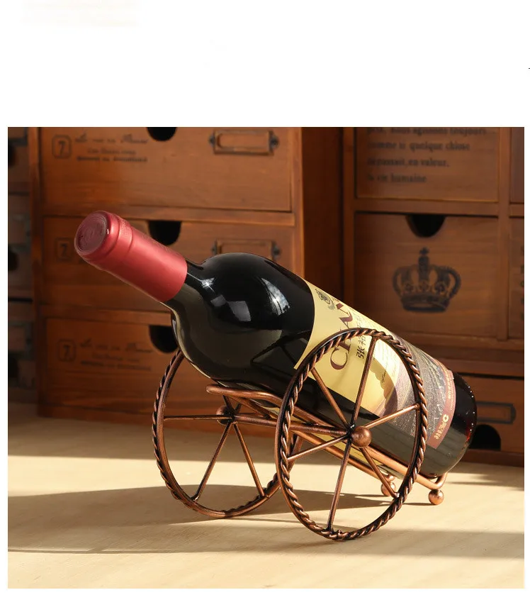 1PC Retro Metal Cube Wine Holder iron Red Wine Rack Home Beer whisky