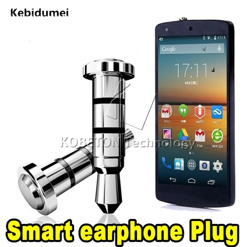 

Kebidumei 5PCS/lot 3.5mm Fashion Silver Color Smart Key dustproof Dust Plug Quick Button 360 Earphone Jack For Andriod