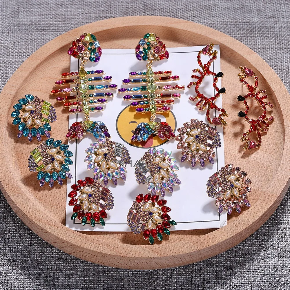 

Miwens Bohemia Multicolor Crystal Crab Dangle Earrings For Women Shiny Statement Earrings Luxury Elegant Wholesale Party Jewelry