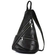 2017 hot sale Handmade Cross body 100% genuine leather bag for men sling bag waterproof large capacity chest bag 3115