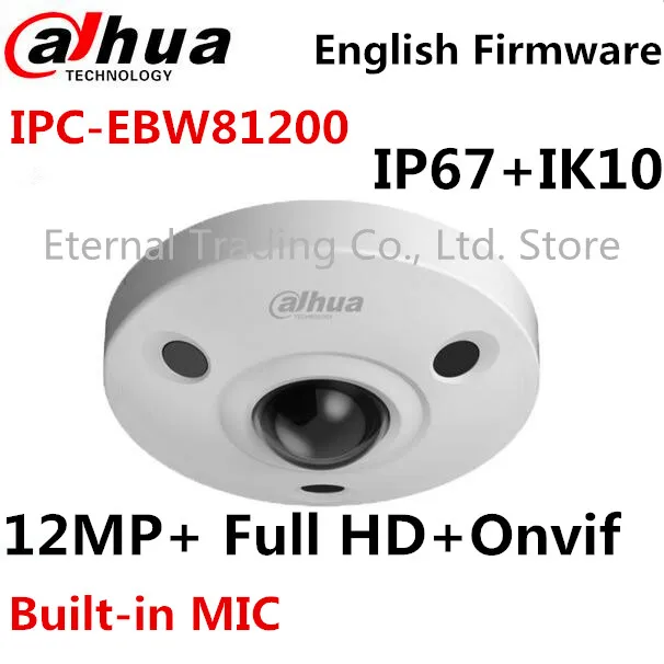 

Free Shipping 2016 NEW DAHUA IP Camera 12MP Ultra HD IR Network Fisheye Camera IP67 IK10 with POE Without Logo IPC-EBW81200