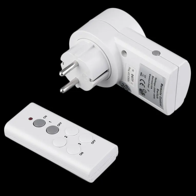 

1pcs Wireless Remote Control Power Outlet Light Switch Socket +1pcs Remote EU Connector Plug