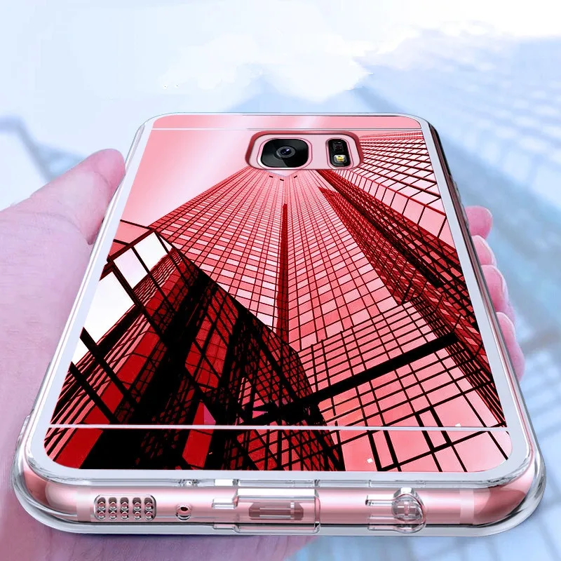 Luxury Rose gold Glitter Mirror Case For Samsung Galaxy S5 S6 S7 edge S8 S9 S10 Plus Note 5 8 9 Soft Clear TPU Cover Phone Coque |