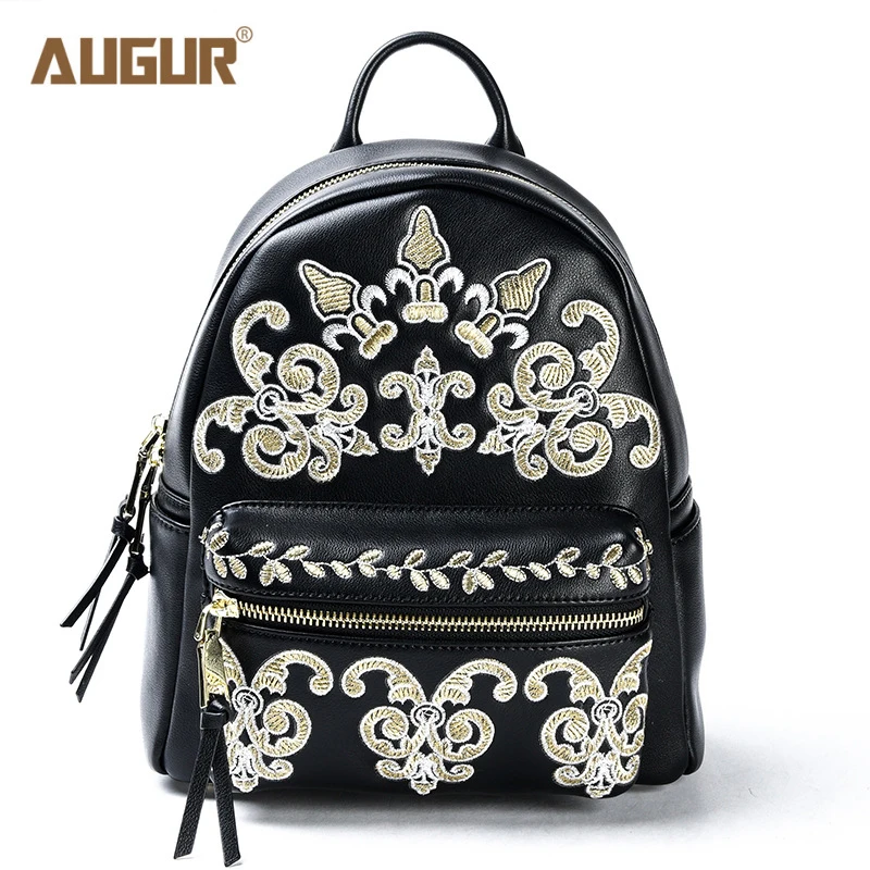 AUGUR 2017 New Backpack Fashion Trend Women High Quality Gold