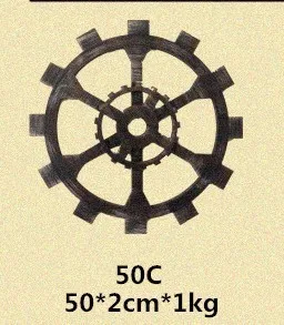 Восстановление древних способов промышленности шестерни стеновой мебели дисплей скорее использовать настенный кулон Лофт личность оригинальность орнамент - Color: 50cm