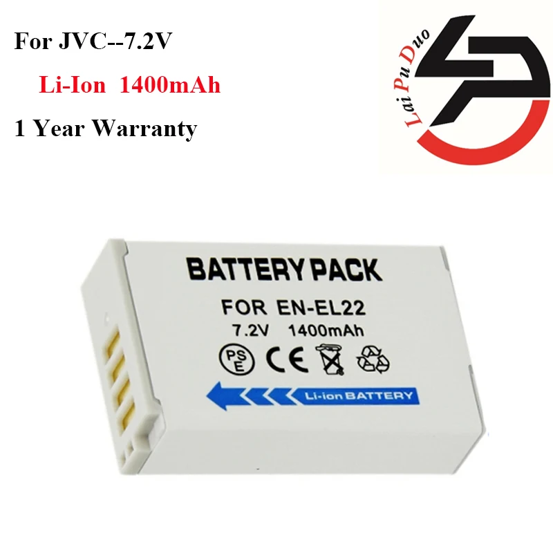 

High Quality 1400mAh Brand New Replacement Battery For Nikon 1 J4 S2 EN-EL22 ENEL22