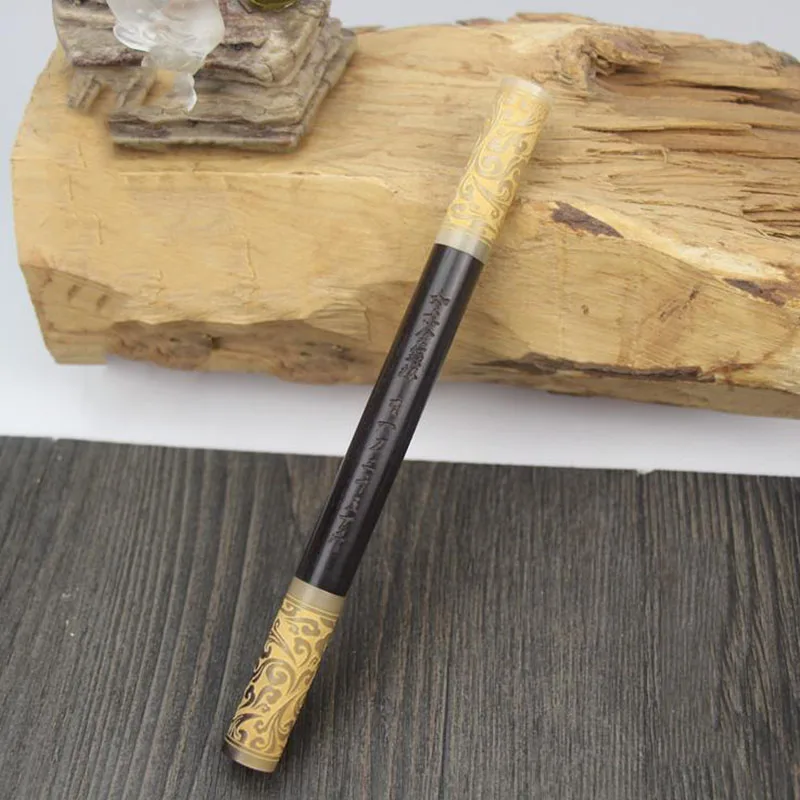 Король обезьян Золотой Cudgel руководство Blackwood Signature Pen Ox шапка с рожками с резьбой натуральный цвет роликовая ручка как роскошный подарок