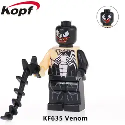 KF635 одной продажи Super Heroes строительные блочные фигурки Venom Spiderman Дэдпул Росомаха развивающий конструктор для игрушка-подарок для детей