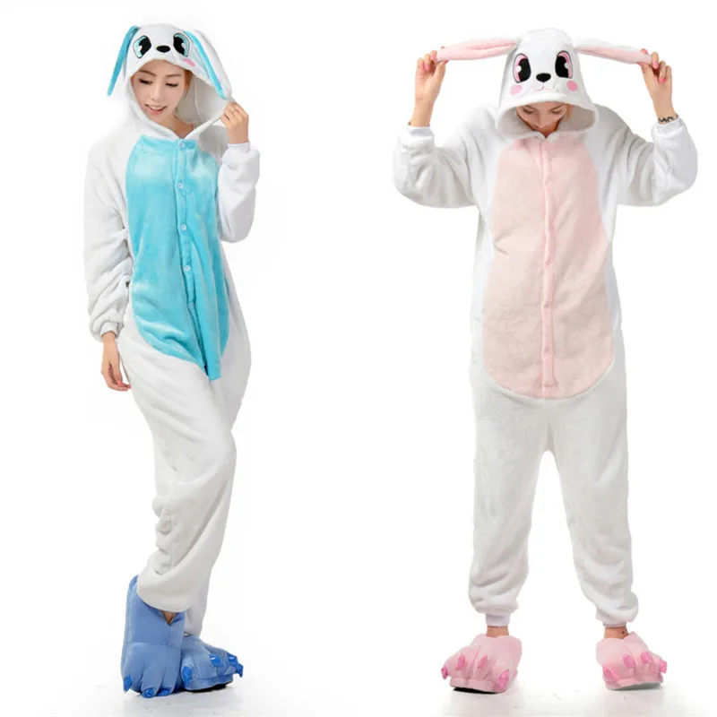 

Adult Cosplay Kigurumi Rabbit Animal Costume Women Onesies Pajamas Halloween Carnival Party Jumpsuit (exclude slipper)