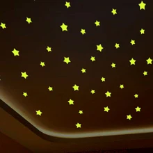 Autocollant adhésif étoiles fluorescentes, 100 pièces/paquet, pentagramme lumineux, jouets pour enfants, chambres à coucher, salles de rangement, bébé