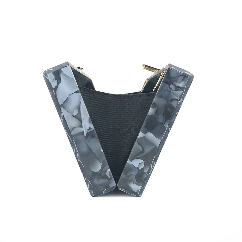 Luxy Moon Black Bride Box-Clutch aus Acryl, Innenansicht