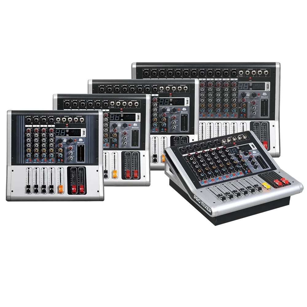 Mixing console recorder 48 V phantom power monitor AUX effect path 4 12 channel audio mixer